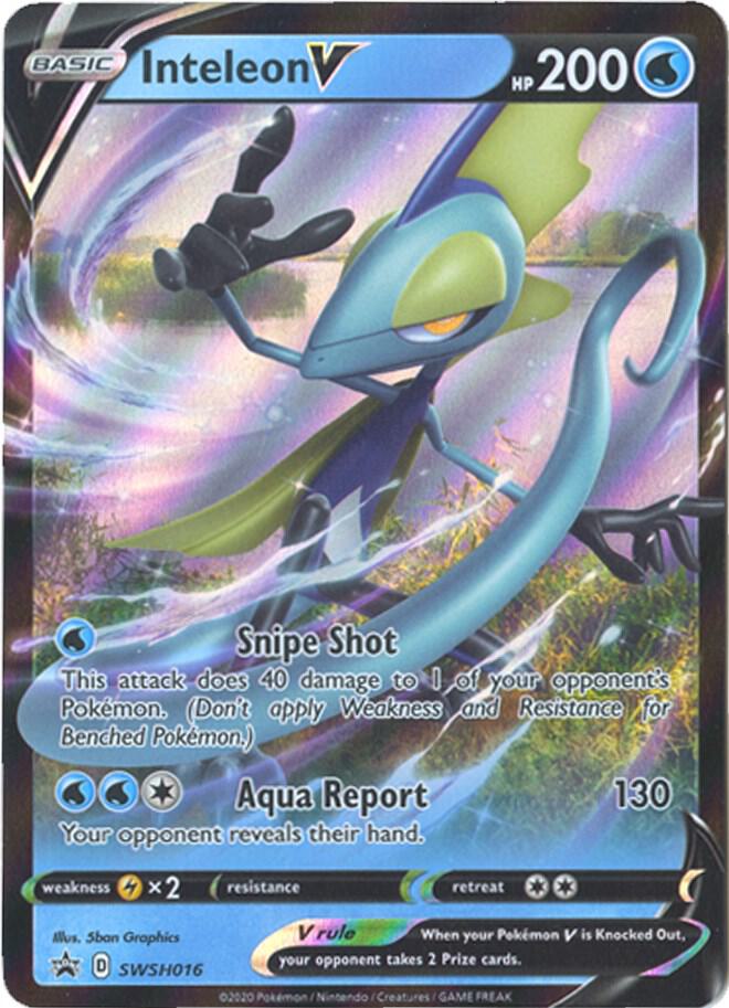 Inteleon V SWSH016, Sword & Shield Promos, Holo, English Pokémon TCG card
