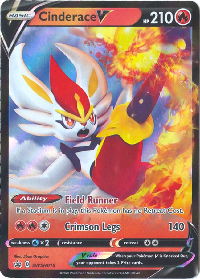 Cinderace V SWSH015, Sword & Shield Promos, Holo, English Pokémon TCG card