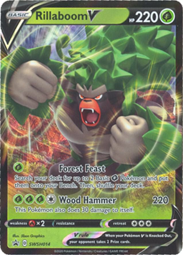 Rillaboom V SWSH014, Sword & Shield Promos, Holo, English Pokémon TCG card