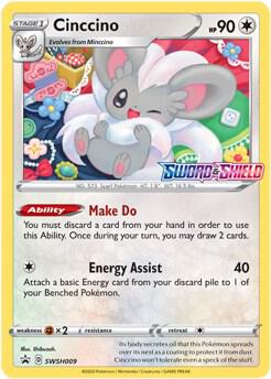 Cinccino (Prerelease) SWSH009, Sword & Shield Promos, Holo, English Pokémon TCG card