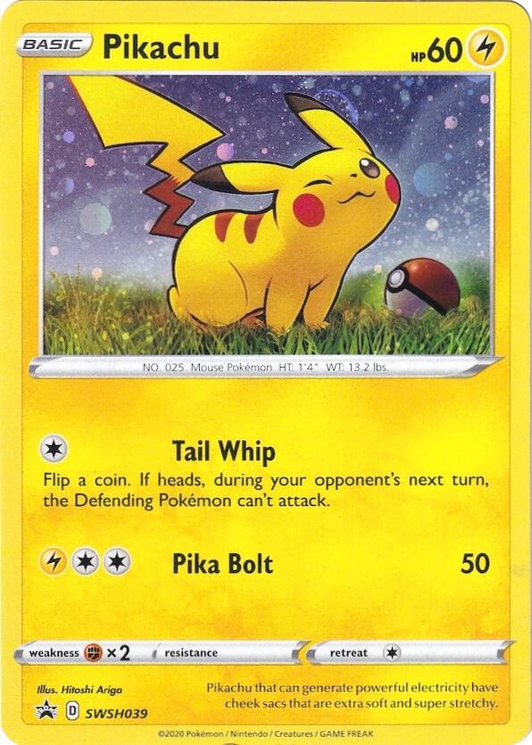 Pikachu SWSH039, Sword & Shield Promos, Holo, English Pokémon TCG card