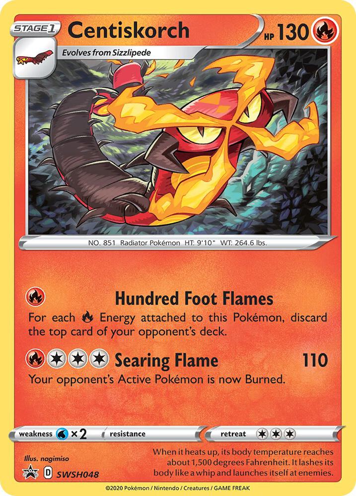 Centiskorch SWSH048, Sword & Shield Promos, Holo, English Pokémon TCG card