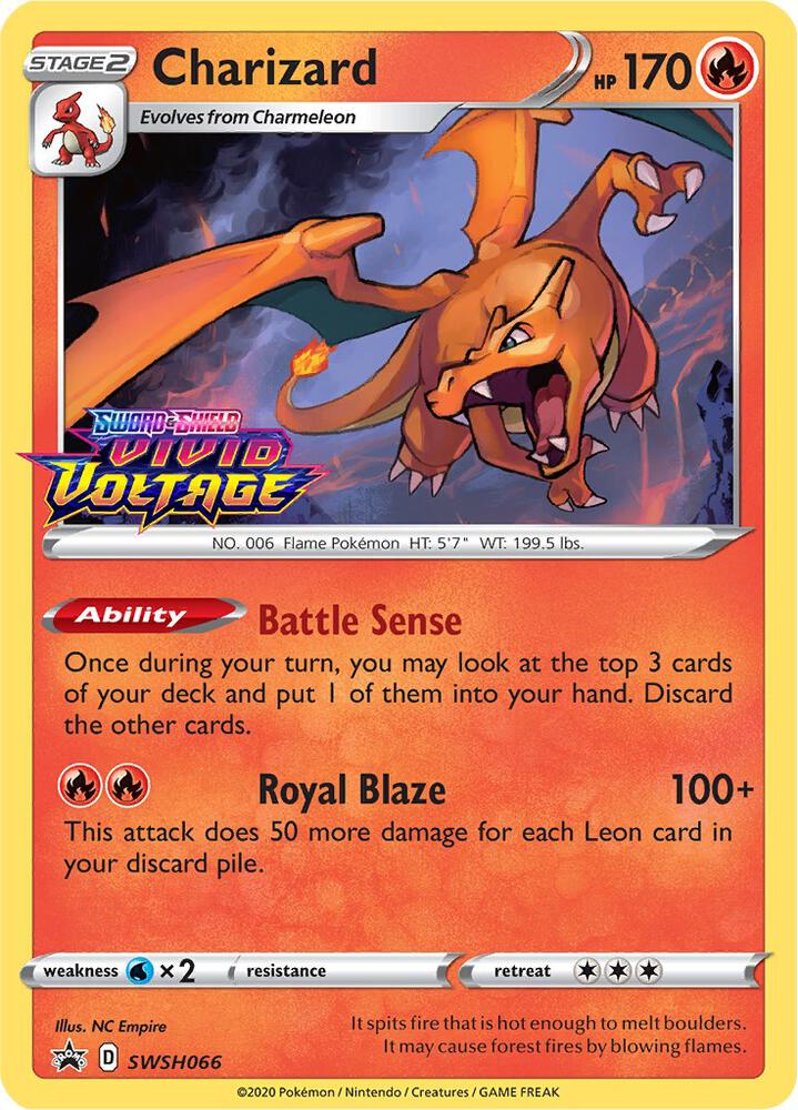 Charizard (Prerelease) SWSH066, Sword & Shield Promos, Holo, English Pokémon TCG card