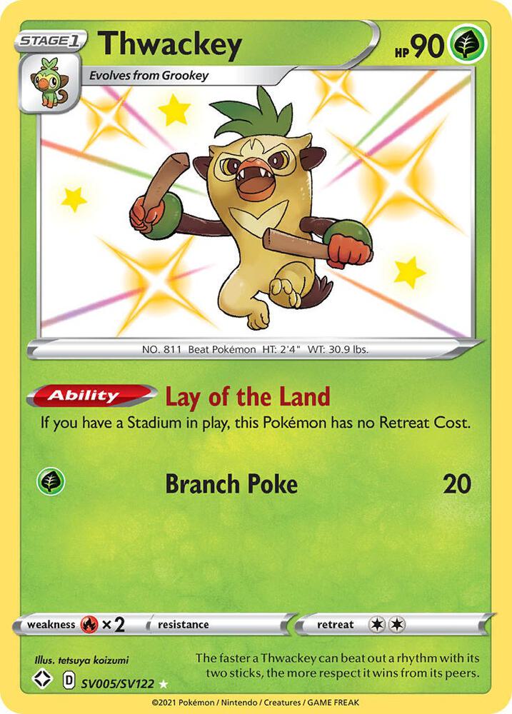 Thwackey SV005/SV122 - Pokemon TCG Shining Fates: Shiny Vault card