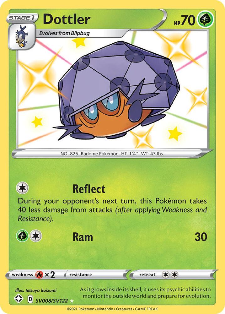 Dottler SV008/SV122 - Pokemon TCG Shining Fates: Shiny Vault card