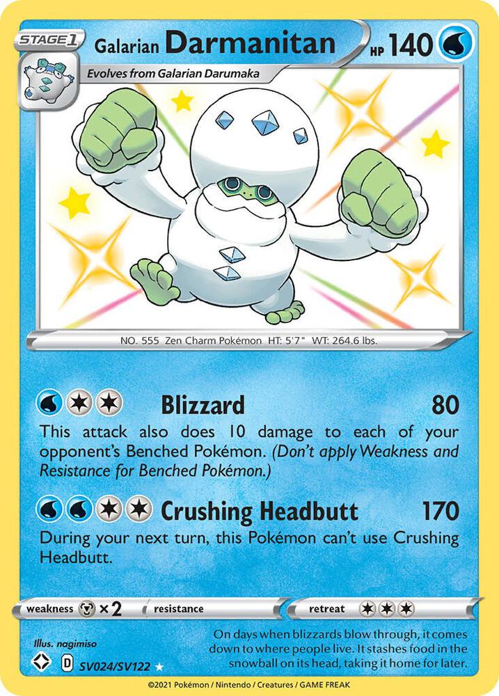 Galarian Darmanitan SV024/SV122 - Pokemon TCG Shining Fates: Shiny Vault card