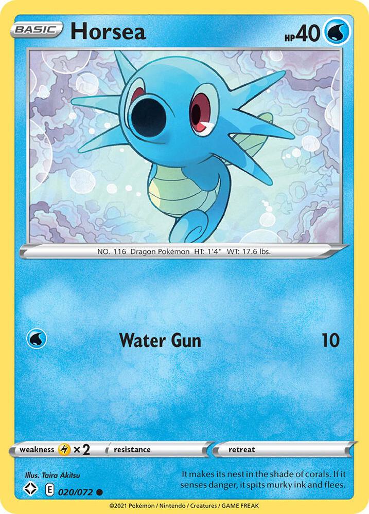 Horsea 020/072 - Pokemon TCG Shining Fates card