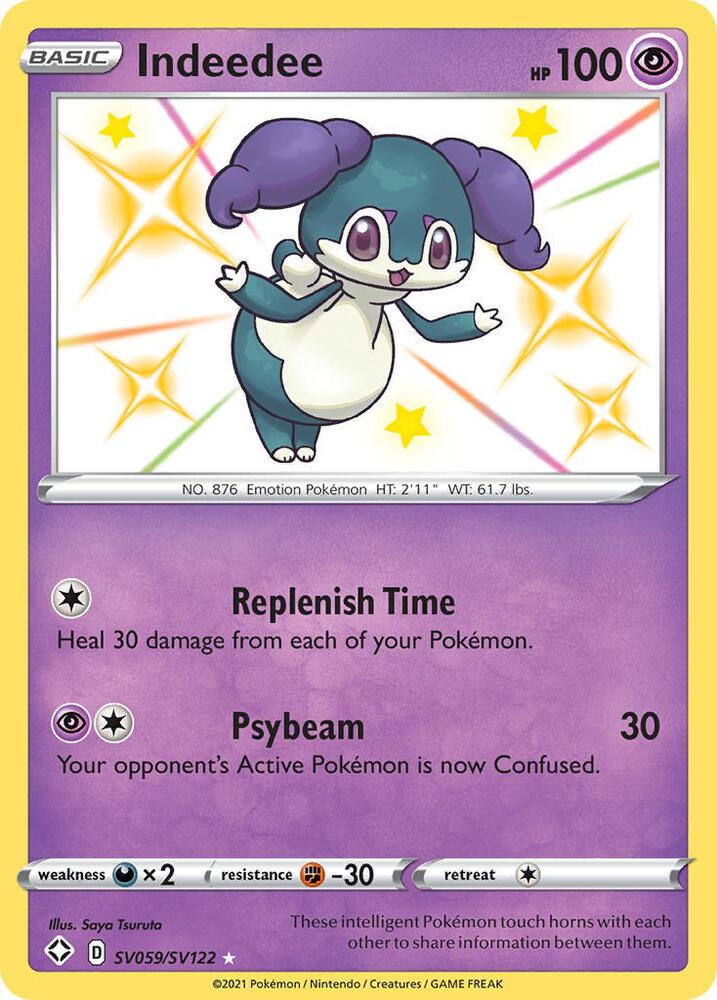 Indeedee SV059/SV122 - Pokemon TCG Shining Fates: Shiny Vault card