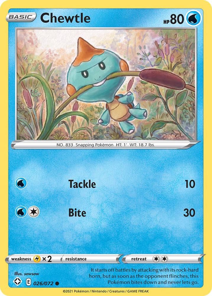 Chewtle 026/072 - Pokemon TCG Shining Fates card