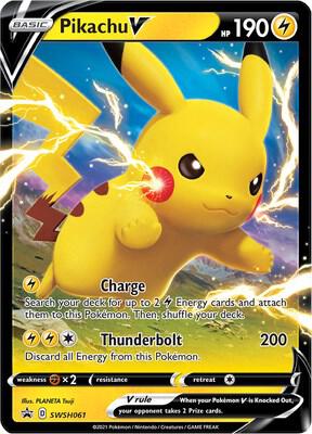 Pikachu V SWSH061, Sword & Shield Promos, Holo, English Pokémon TCG card