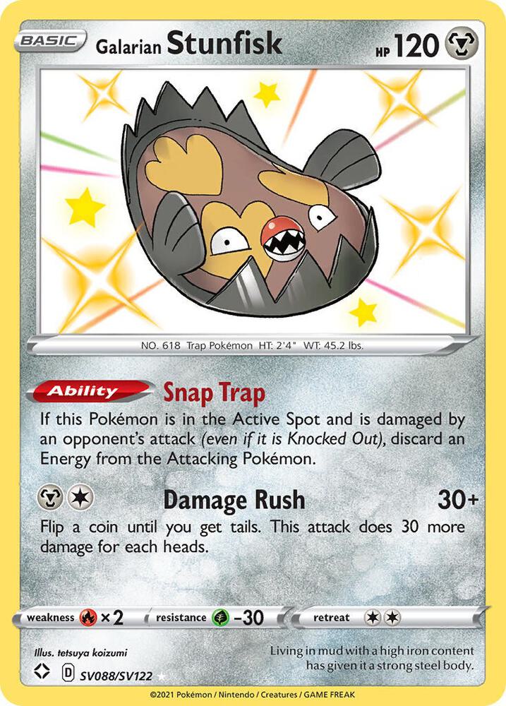 Galarian Stunfisk SV088/SV122 - Pokemon TCG Shining Fates: Shiny Vault card