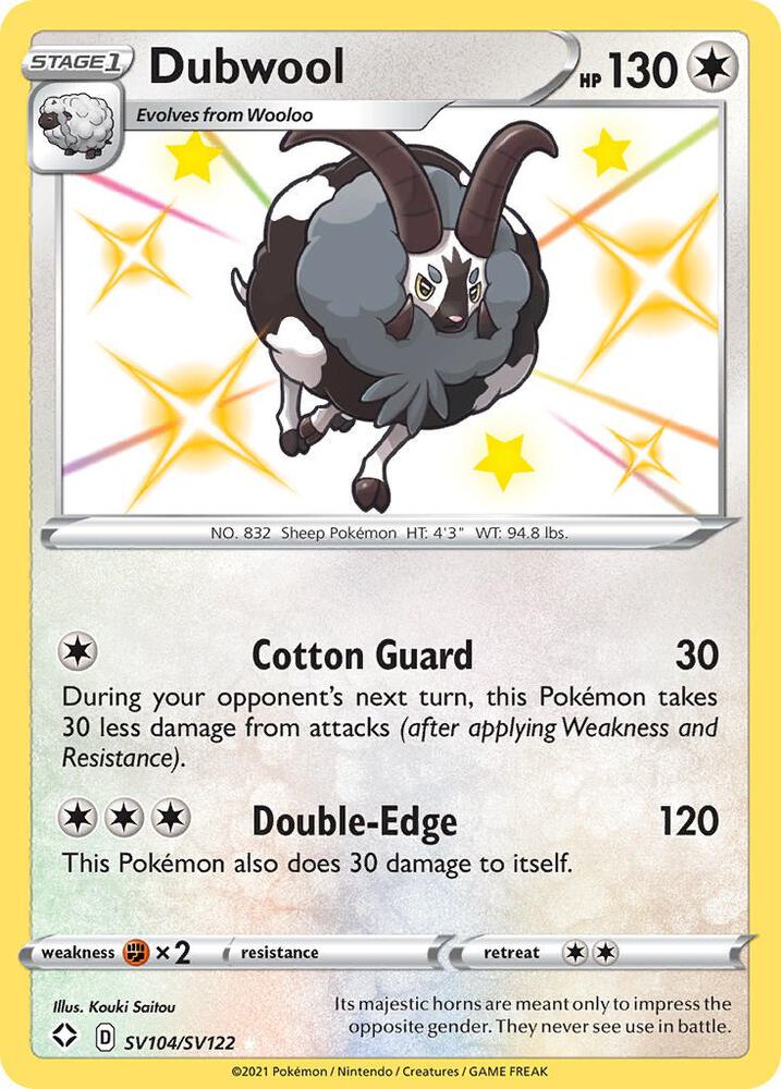 Dubwool SV104/SV122 - Pokemon TCG Shining Fates: Shiny Vault card