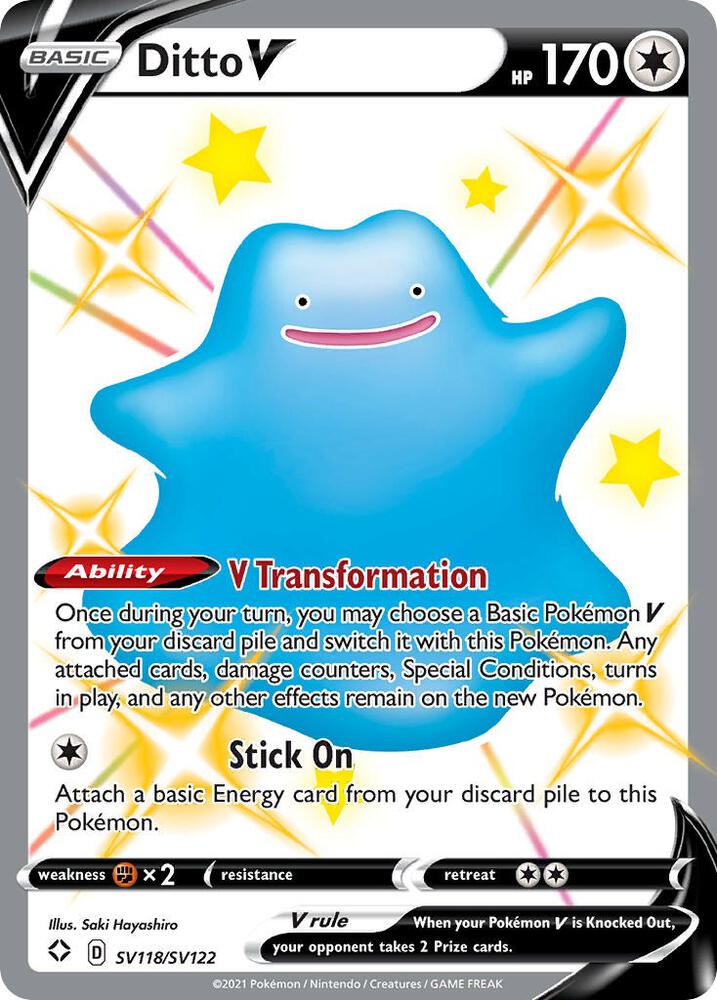 Ditto V SV118/SV122 - Pokemon TCG Shining Fates: Shiny Vault card