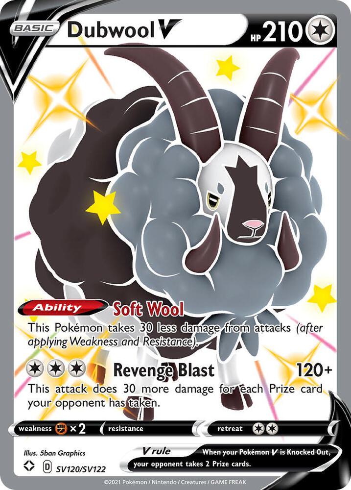 Dubwool V SV120/SV122 - Pokemon TCG Shining Fates: Shiny Vault card
