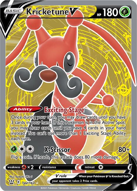Kricketune V 142/163 - Pokemon TCG Battle Styles card