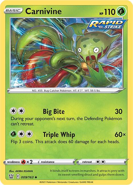 Carnivine 009/163 - Pokemon TCG Battle Styles card