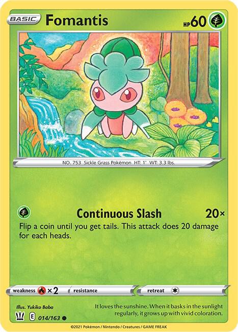 Fomantis 014/163 - Pokemon TCG Battle Styles card