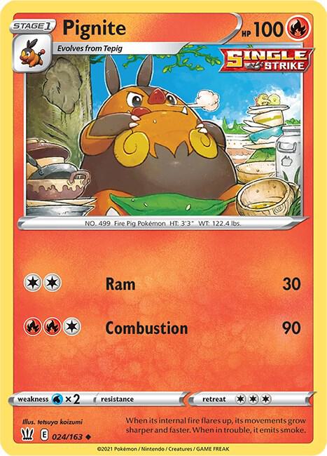 Pignite 024/163 - Pokemon TCG Battle Styles card