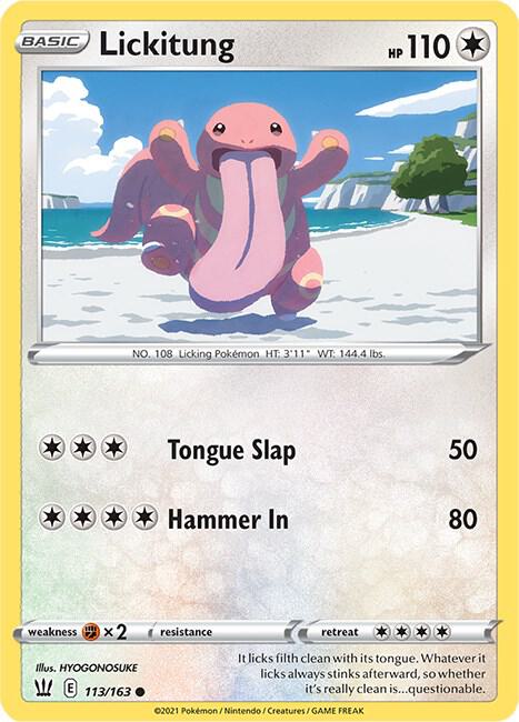 Lickitung 113/163 - Pokemon TCG Battle Styles card