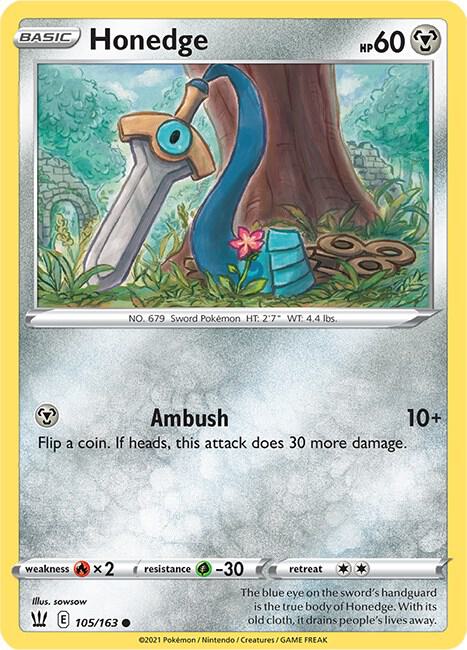 Honedge 105/163 - Pokemon TCG Battle Styles card