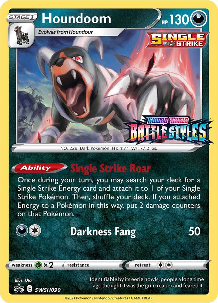 Houndoom (Prerelease) SWSH090, Sword & Shield Promos, Holo, English Pokémon TCG card