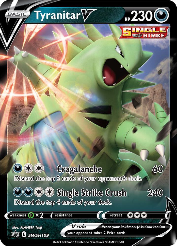 Tyranitar V SWSH109, Sword & Shield Promos, Holo, English Pokémon TCG card