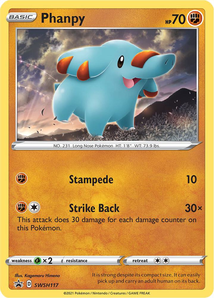 Phanpy SWSH117, Sword & Shield Promos, Holo, English Pokémon TCG card