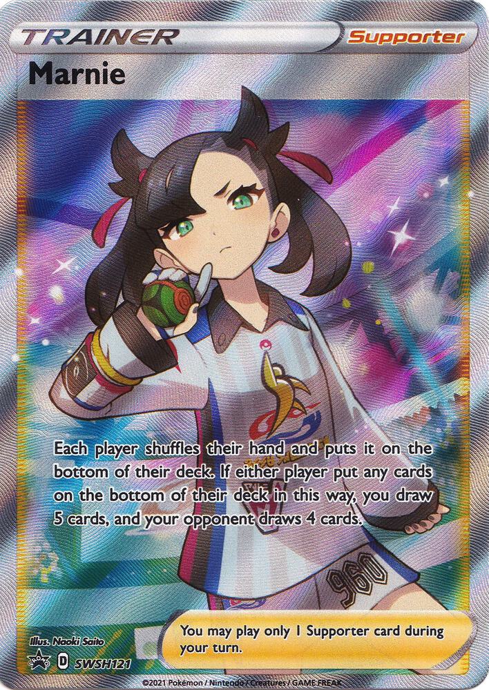 Marnie SWSH121, Sword & Shield Promos, Holo, English Pokémon TCG card