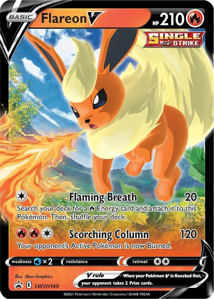 Flareon V SWSH149, Sword & Shield Promos, Holo, English Pokémon TCG card