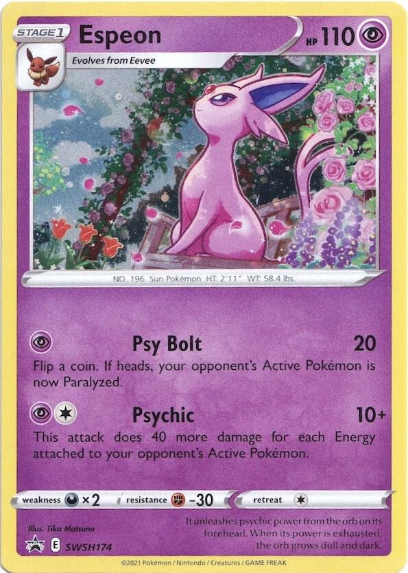 Espeon SWSH174, Sword & Shield Promos, Holo, English Pokémon TCG card