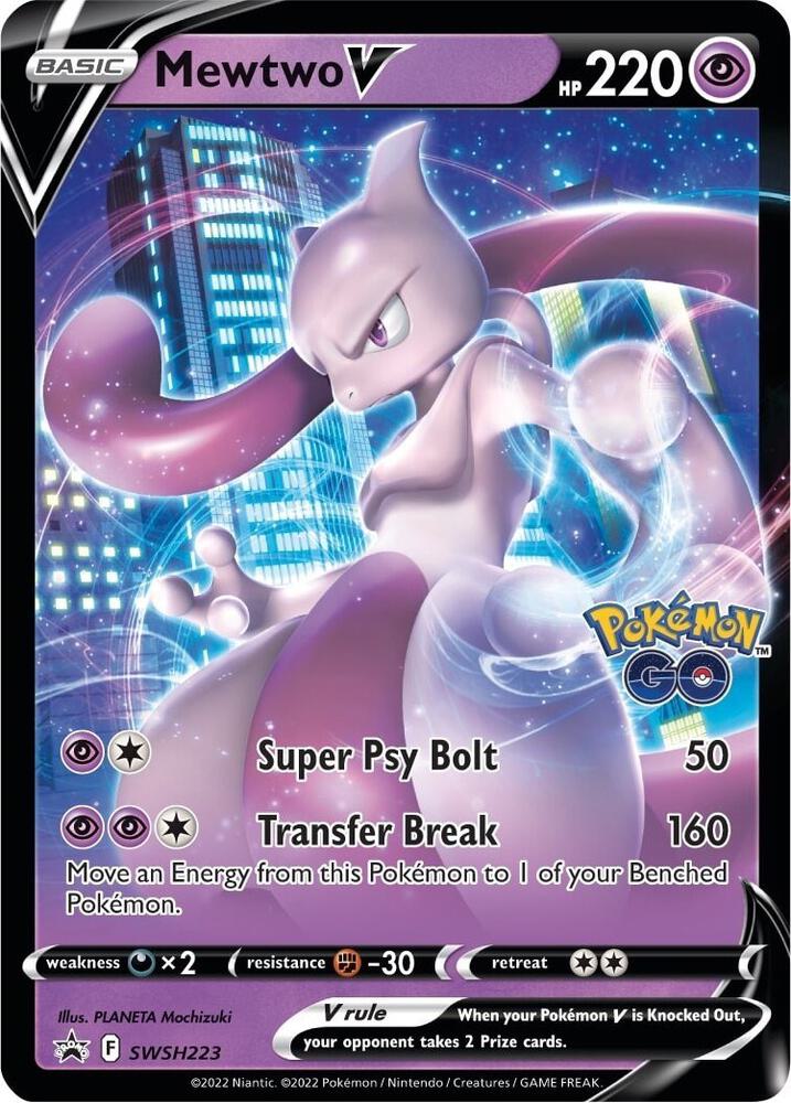 Mewtwo V SWSH223, Sword & Shield Promos, Holo, English Pokémon TCG card