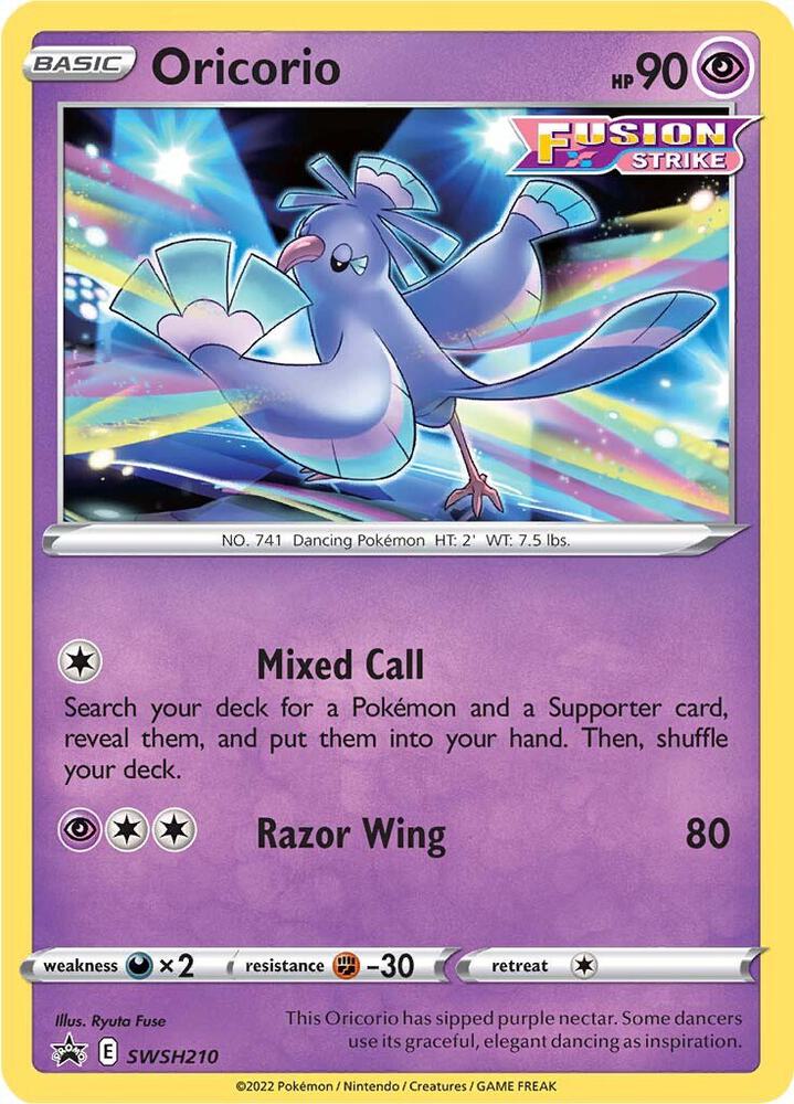 Oricorio SWSH210, Sword & Shield Promos, Holo, English Pokémon TCG card