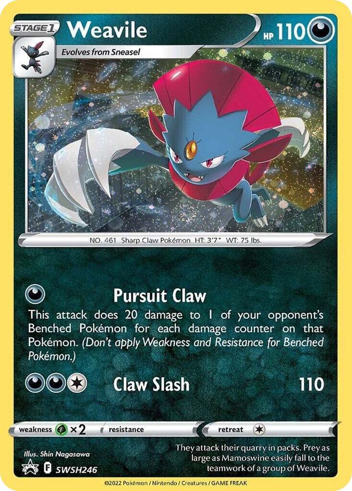 Weavile (Cosmos Holo) SWSH246, Sword & Shield Promos, Holo, English Pokémon TCG card