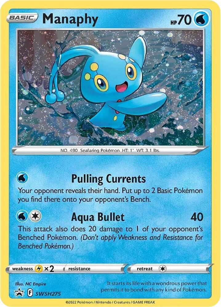 Manaphy SWSH275, Sword & Shield Promos, Holo, English Pokémon TCG card