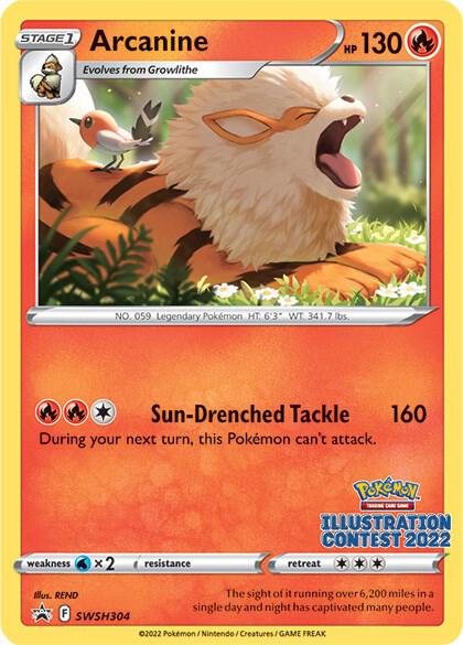 Arcanine (Illustration Contest 2022) SWSH304, Sword & Shield Promos, Normal, English Pokémon TCG card