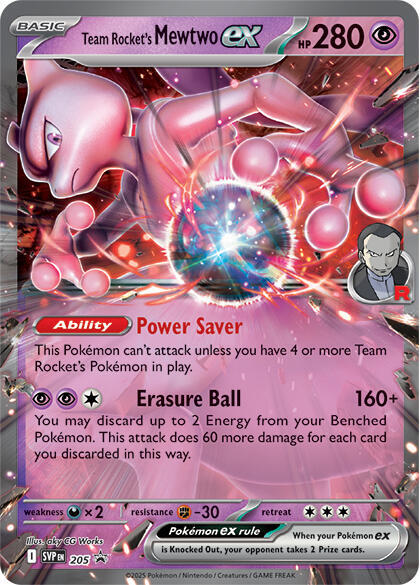 Team Rocket's Mewtwo ex 205 - Pokemon TCG Scarlet & Violet Promos card