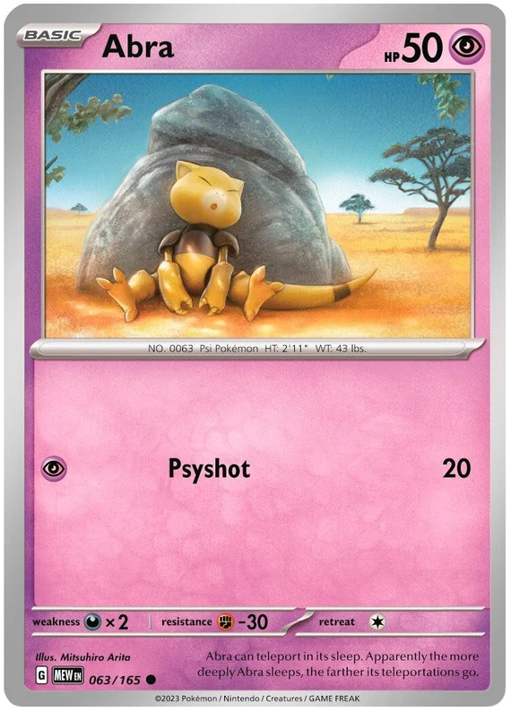 Abra 151 Single Pokemon Card