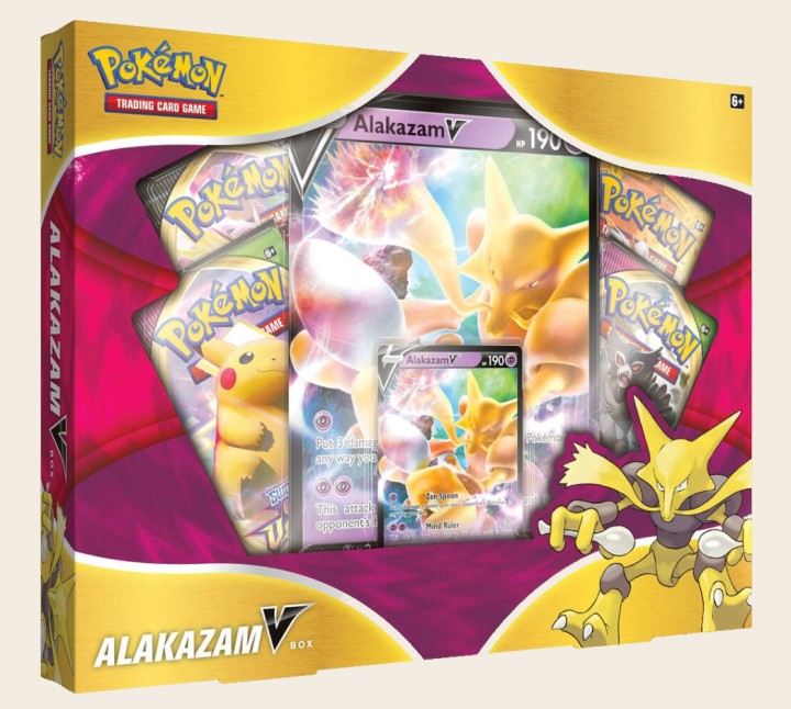 Alakazam V Box – sealed Pokémon TCG product with promo card and 4 booster packs