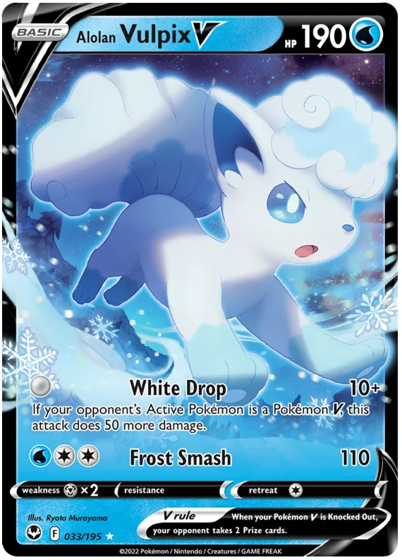 Alolan Vulpix V Silver Tempest Pokemon Single 033/195