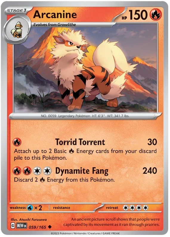 Arcanine 151 Single Pokemon Card