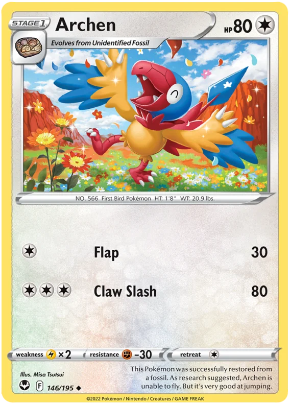 Archen Silver Tempest Pokemon Single 146/195