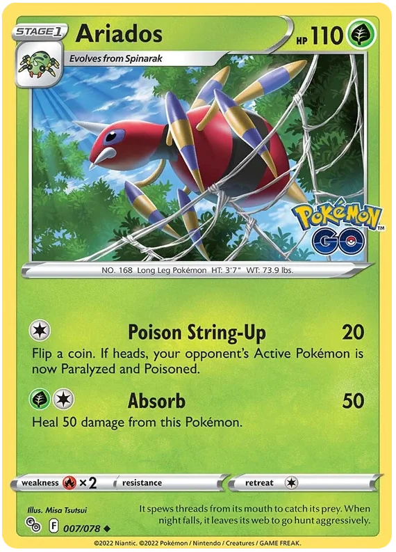 Ariados Pokemon GO Card Singles 007/078