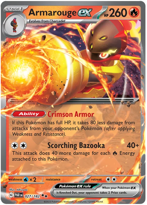 Armarouge ex Paradox Rift Single Pokemon Card 027/182