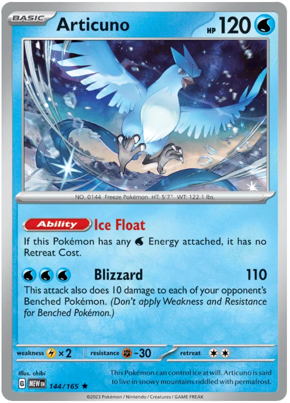 Articuno 151 Single Pokemon Card