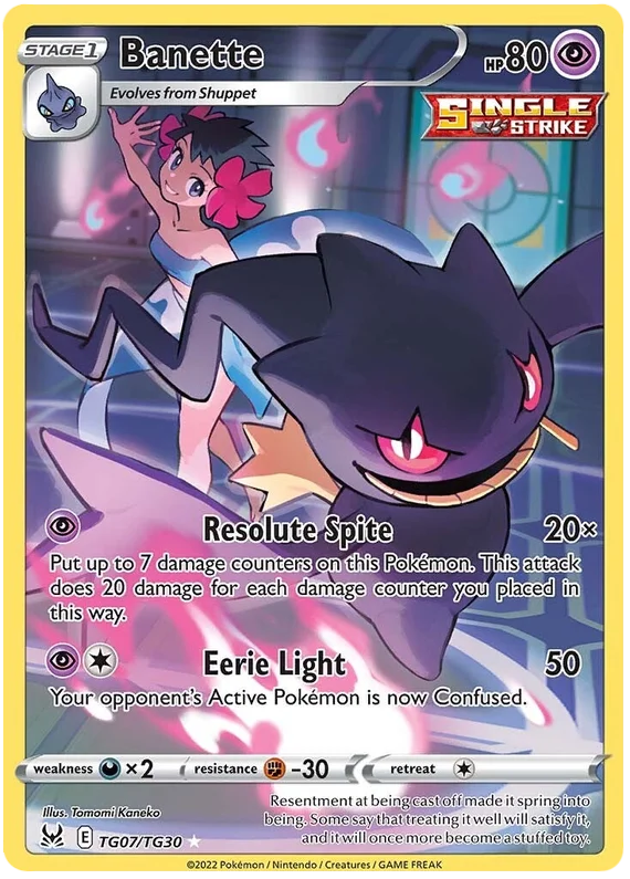 Banette Lost Origin Trainer Gallery Pokemon Single Card TG07/TG30