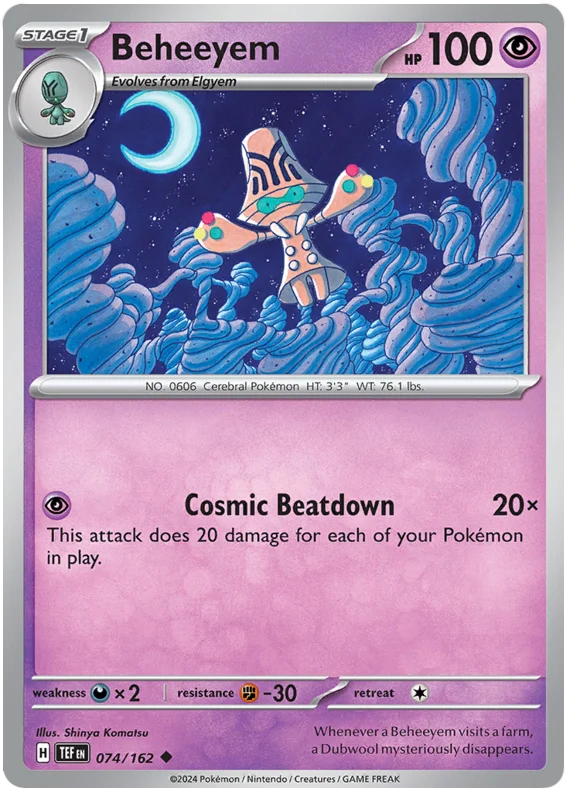 Beheeyem Temporal Forces Pokemon Single 074/162