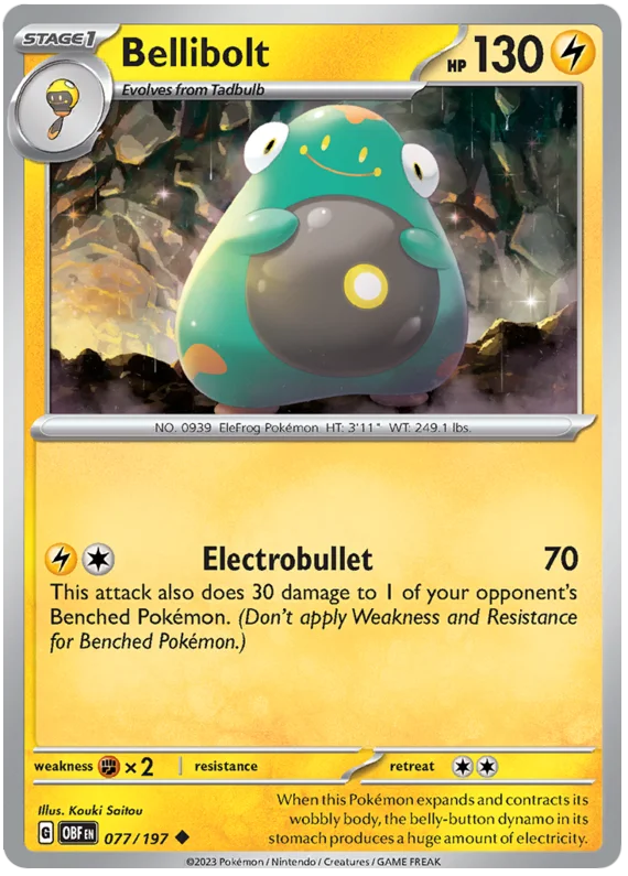 Bellibolt 077 Obsidian Flames Single Pokemon Card
