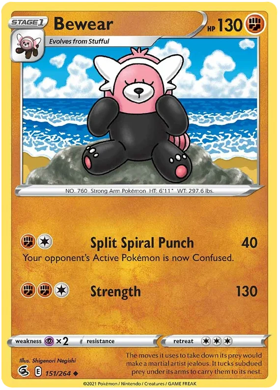 Bewear Fusion Strike Pokemon Card Singles 151/264
