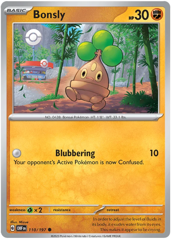 Bonsly Obsidian Flames Single Pokemon Card