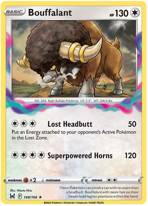 Bouffalant Lost Origin Pokemon Single Card 148/196